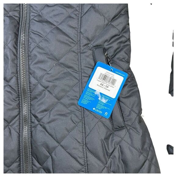 Columbia Copper Crest Long Quilted Puffer Jacket Heavy Black Hooded Size X Small - Picture 2 of 8